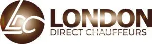 full logo gold London Direct Chauffeurs LTD Luxury Chauffeur Services logoLondon direct chauffeur full logo in gold