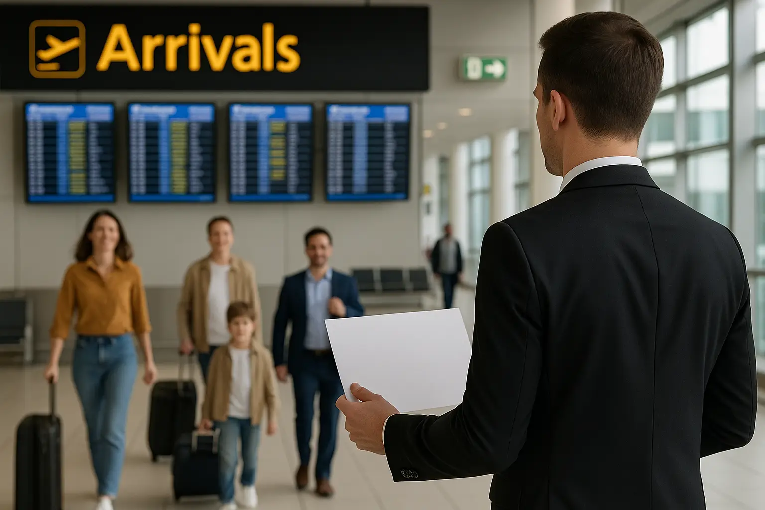 Executive airport transfer with licensed chauffeur