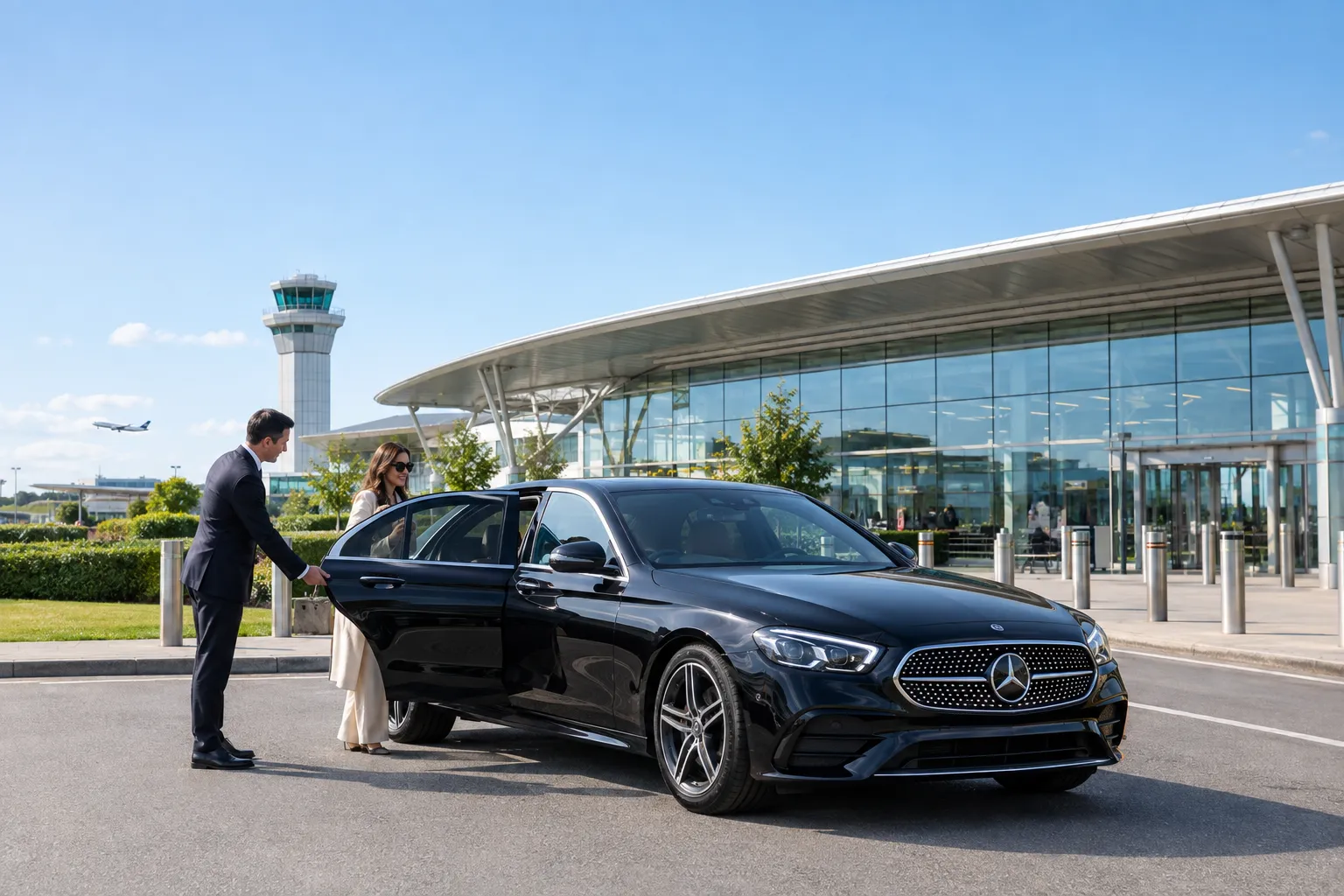 London Oxford Airport chauffeur service with 2027 Mercedes E-Class and professional chauffeur