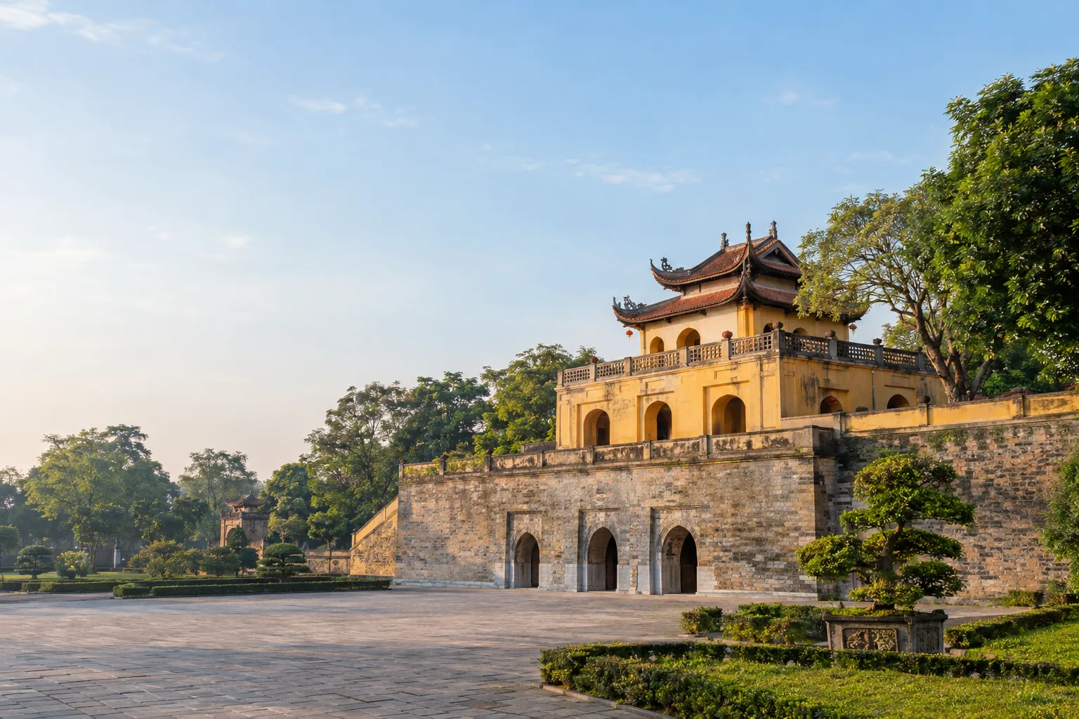 Historic architecture within the Imperial Citadel of Thăng Long in Hanoi