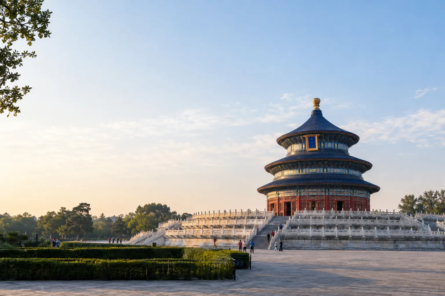 The Hall of Prayer for Good Harvests at Beijing’s Temple of Heaven, seen across the park grounds.